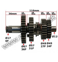 Prevodovka pitbike 110/125 - kompletná