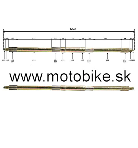 Oska zadná ATV 110 125, 650mm