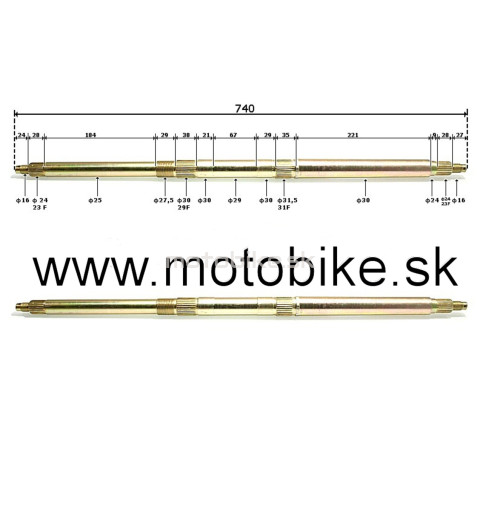 Oska zadná ATV 110 125, 740mm