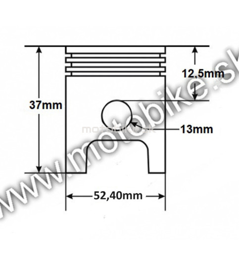 Hlava + Valec komplet ATV 52,4mm