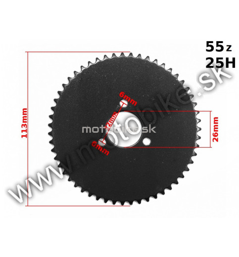 Rozeta na minicross ATV 55z 25H 26mm