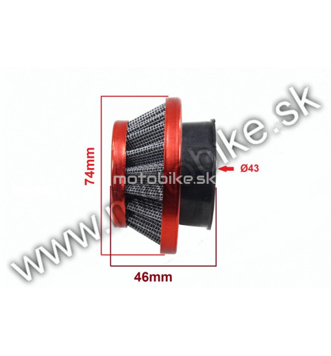 Vzduchový filter minibike 42mm červený