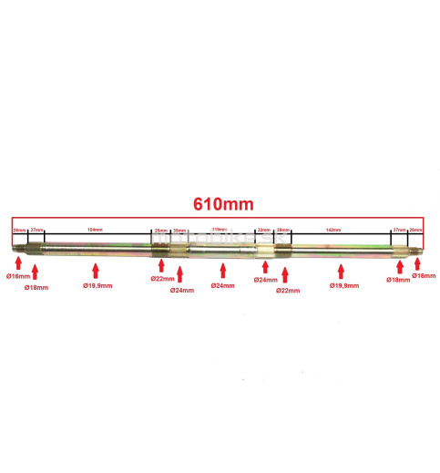 Oska zadná ATV 110, 125 - 610mm