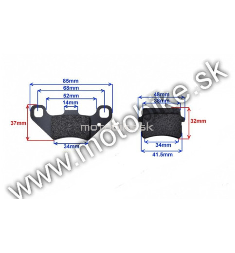 Brzdové obloženie ATV 110, 125, 200, 250