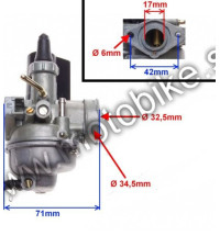 Karburátor 17mm HONDA DIO / BALI / X8R  ver.1              