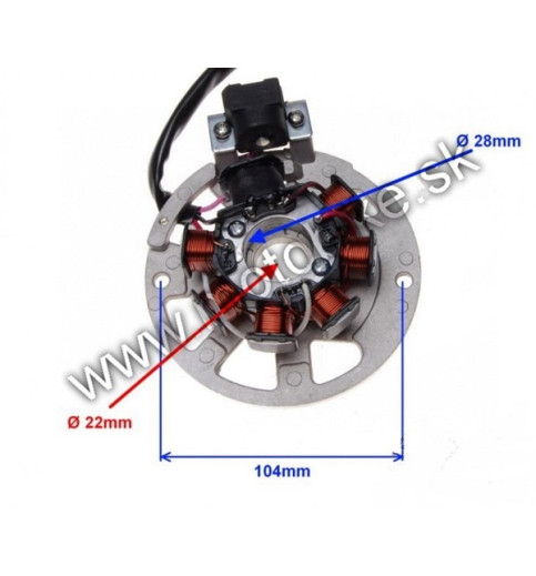 Zapaľovanie na skuterv 2T 7 cievkové, 5 káblové 