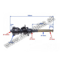Štartovacia hriadeľ na Pitbike 110 125 kompletná