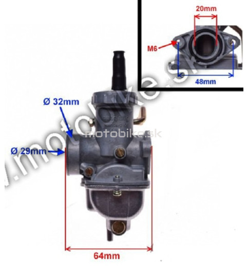 Karburátor na PITBIKE PZ20