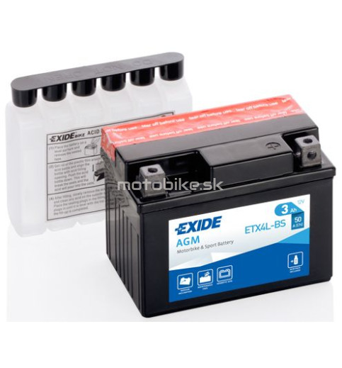 Akumulator EXIDE YTX4L-BS 12V 3Ah 50A