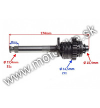 Štartovacia hriadeľ na Pitbike 110 125