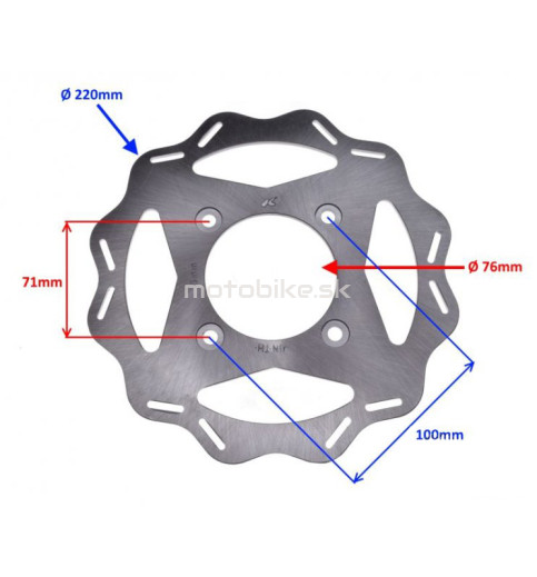 Brzdový kotúč Pitbike 220 mm predný RACE