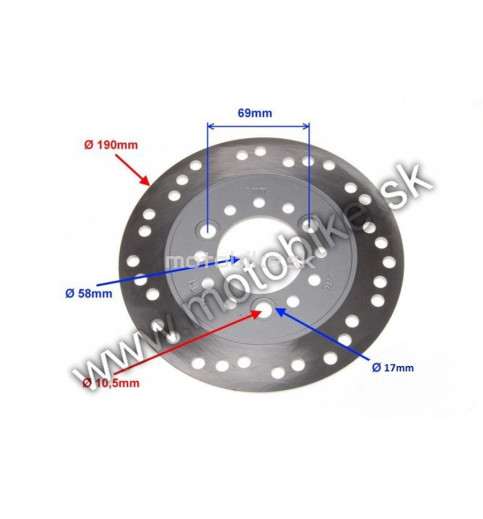 Brzdový kotúč skúter 190 mm
