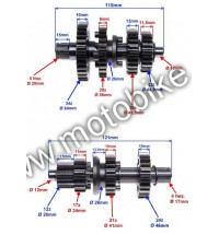 Prevodovka Pitbike 125cc motor 154FMI