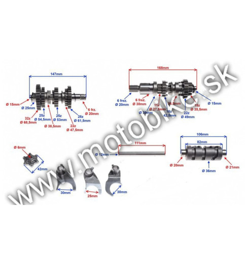Prevodovka ATV 200 250 komplet