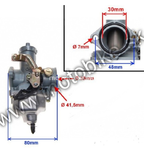 Karburátor PZ30 ATV DIRTBIKE 200 250 sýtič na lanko