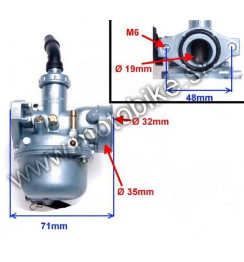 Karburátor PITBIKE ATV 110, 125 PZ19