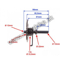 Štartovacia hriadeľ na skuter GY6 125/150cc 