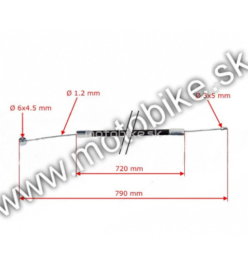 Plynové lanko SIMSON S51 BVF  DeLux