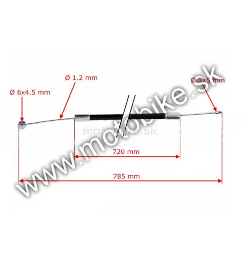 Plynové lanko SIMSON S51 AMAL DeLux