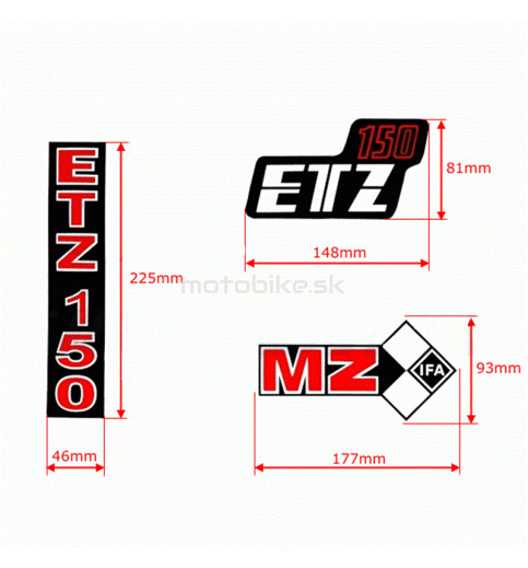 Nálepky MZ ETZ 150 6ks