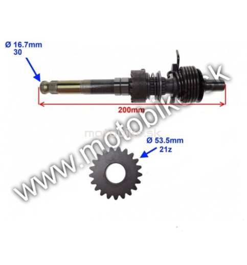 Štartovacia hriadeľ na YX140 + ozubené koliesko