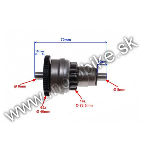 Voľnobežka štartéra na skúter GY6 bendix